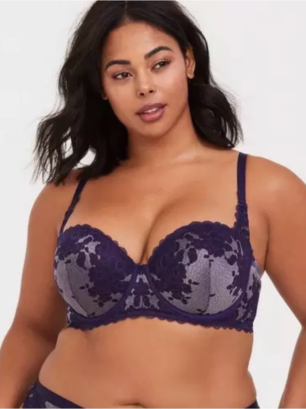 Torrid Bombshell Everyday Strapless Push-Up Bra eggplant purple 44DDD